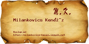 Milankovics Kenéz névjegykártya